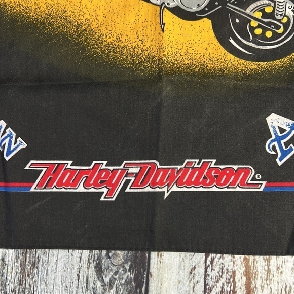 American Made Harley Davidson Black/Red-Blue Scarf Large - Picture 2 of 7